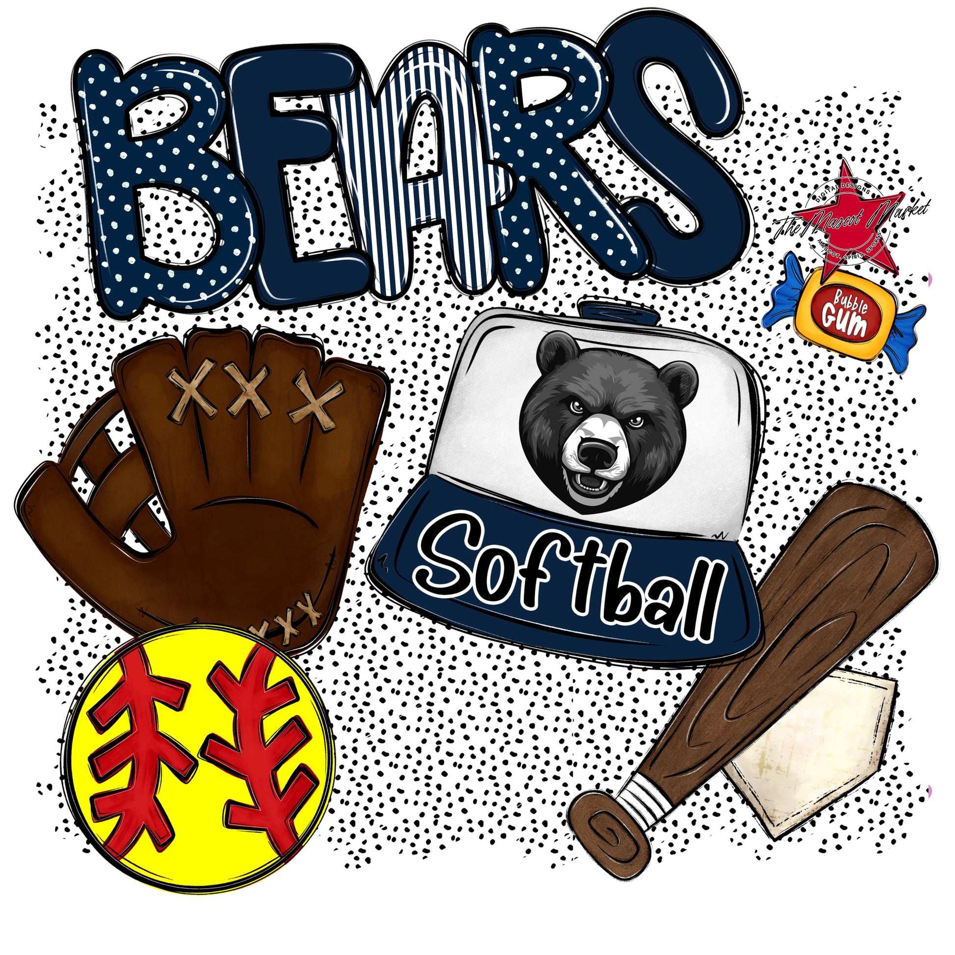 Bears Softball Spirit-Navy
