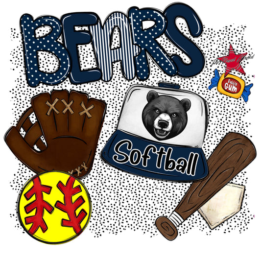 Bears Softball Spirit-Navy