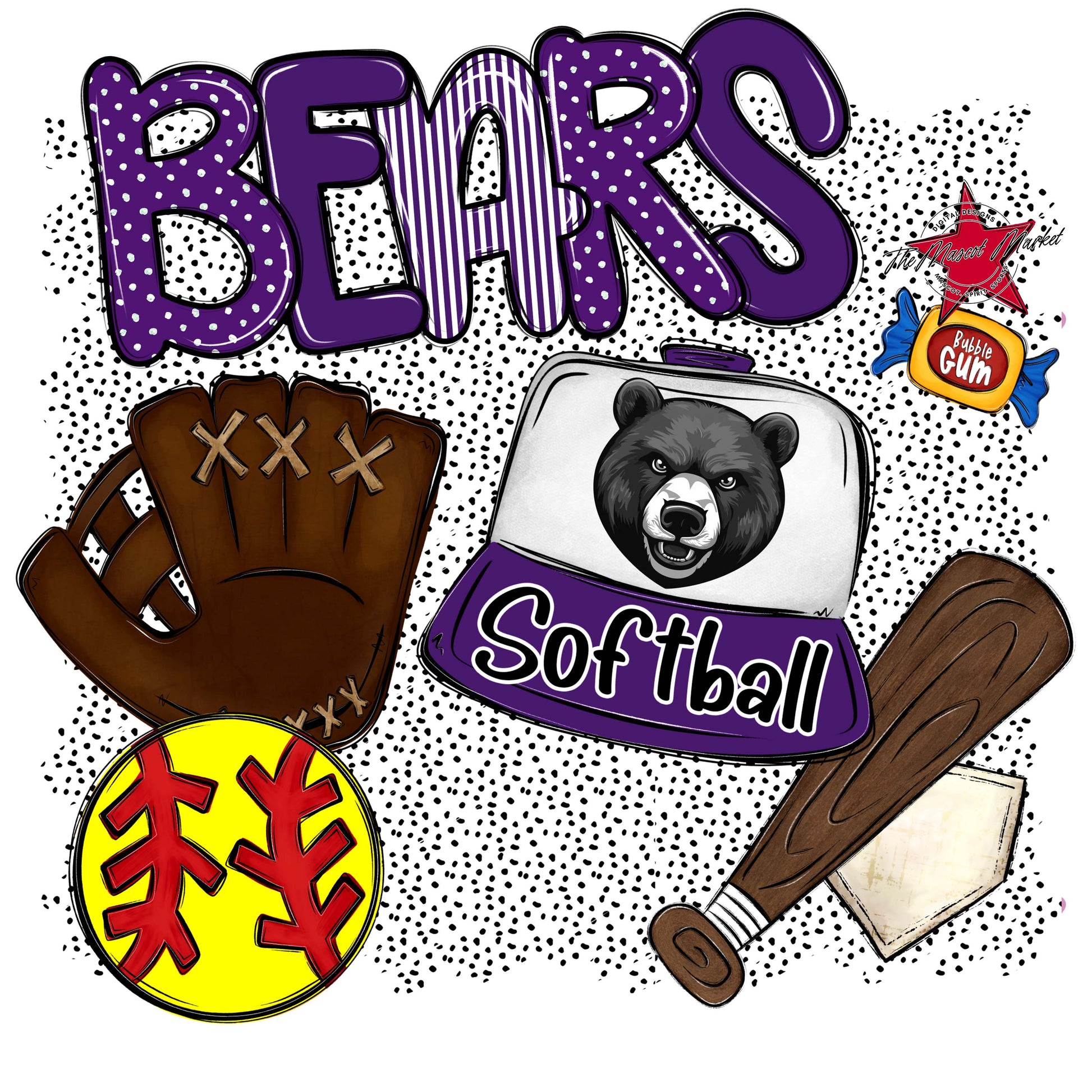 Bears Softball Spirit-Purple