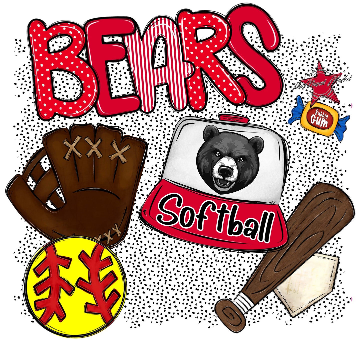 Bears Softball Spirit-Red