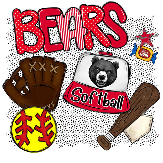 Bears Softball Spirit-Red