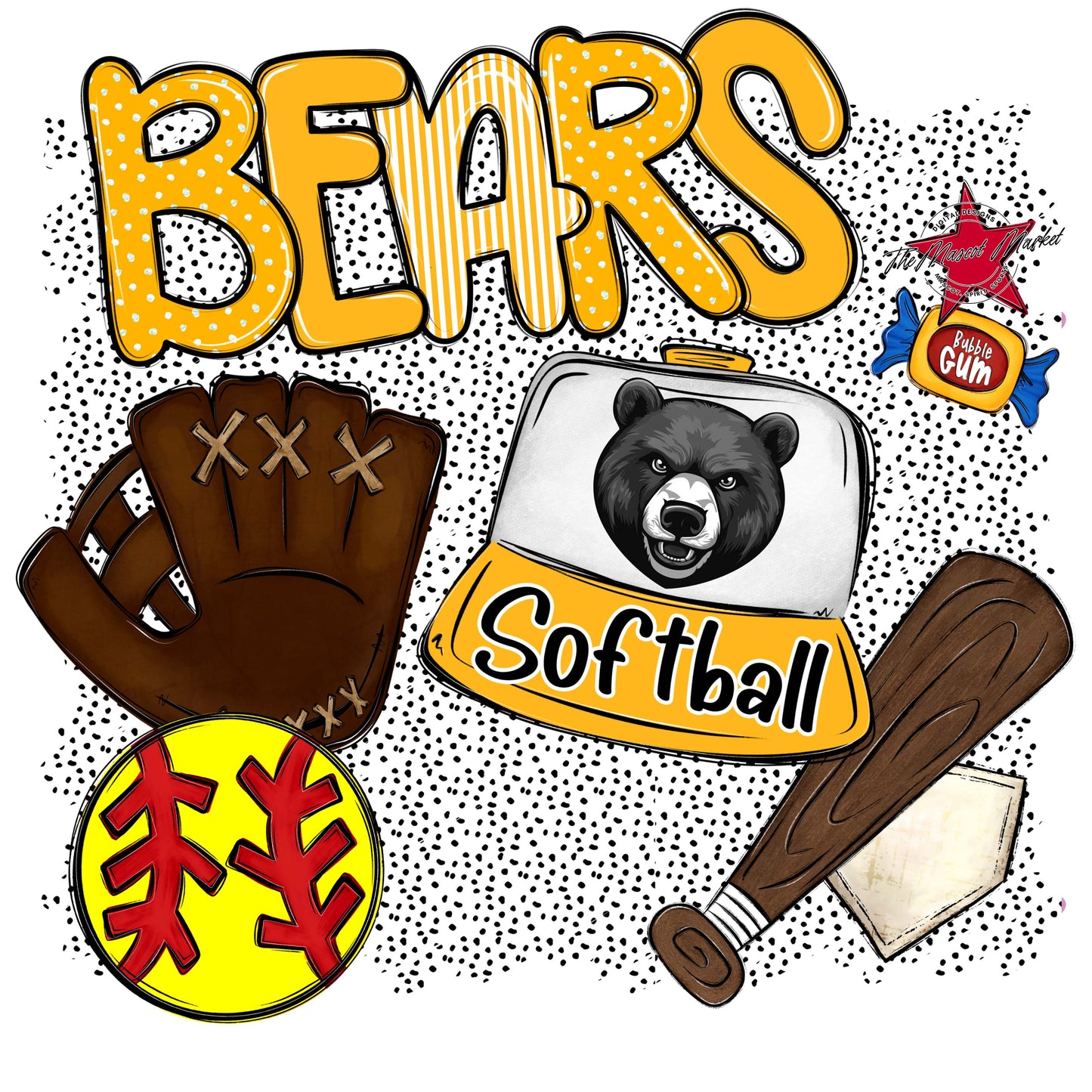 Bears Softball Spirit-Yellow