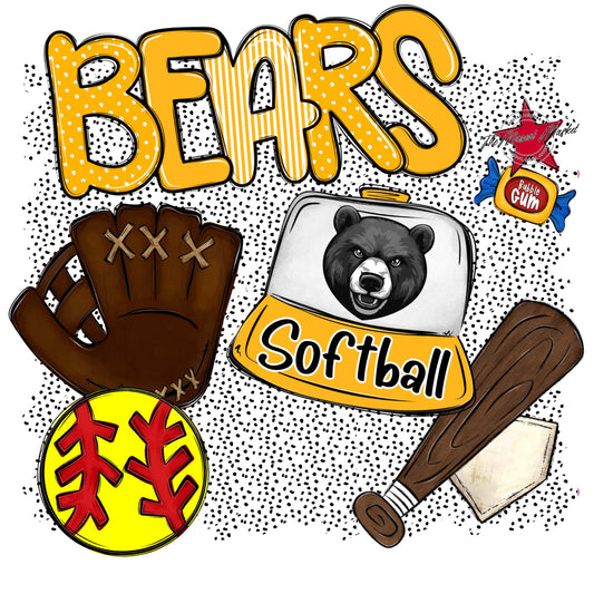 Bears Softball Spirit-Yellow