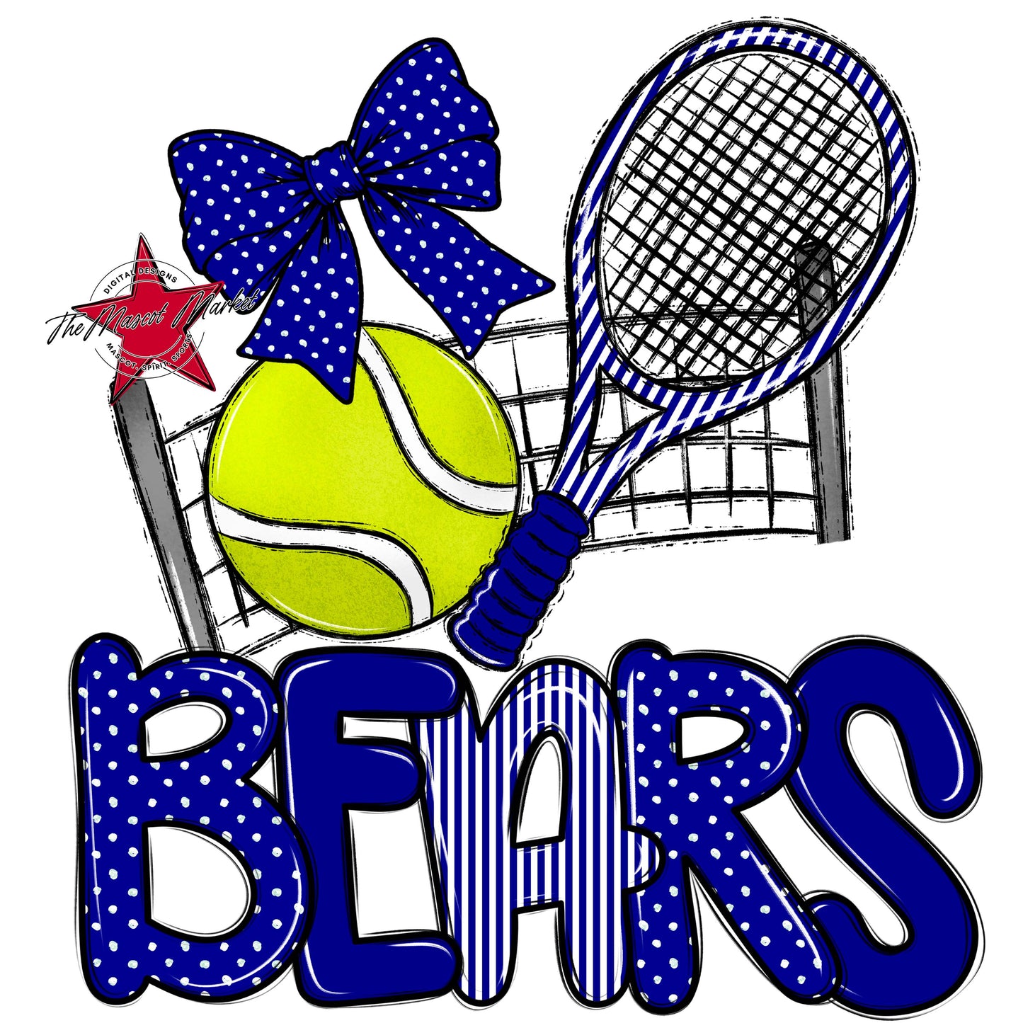 Bears Tennis Spirit Design-Blue
