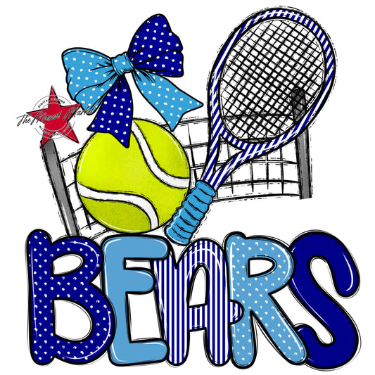 Bears Tennis Spirit Design-Blue & Carolina Blue
