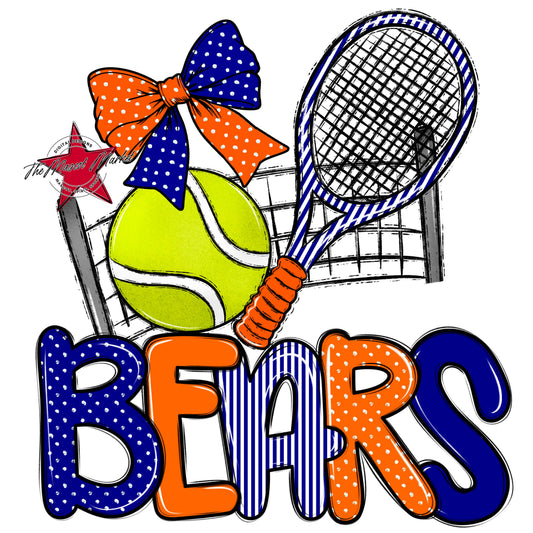 Bears Tennis Spirit Design-Blue & Orange