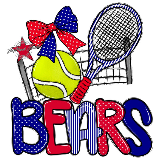 Bears Tennis Spirit Design-Blue & Red