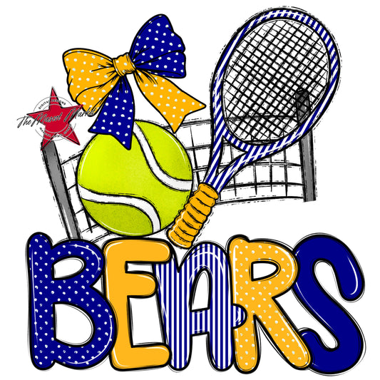 Bears Tennis Spirit Design-Blue & Yellow