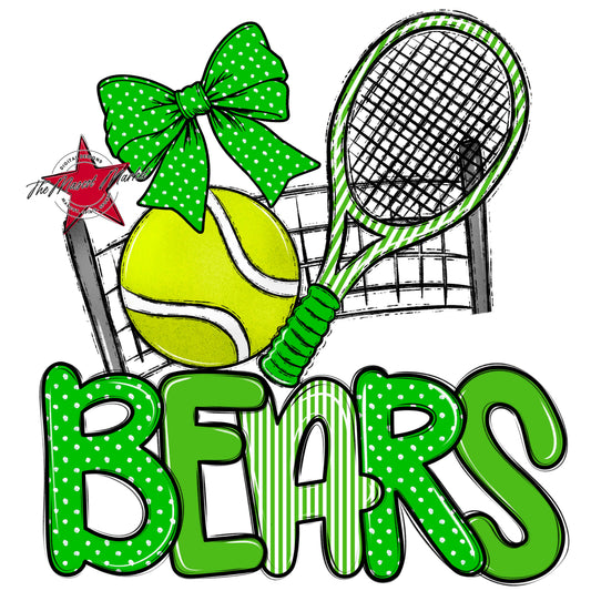 Bears Tennis Spirit Design-Bright Green