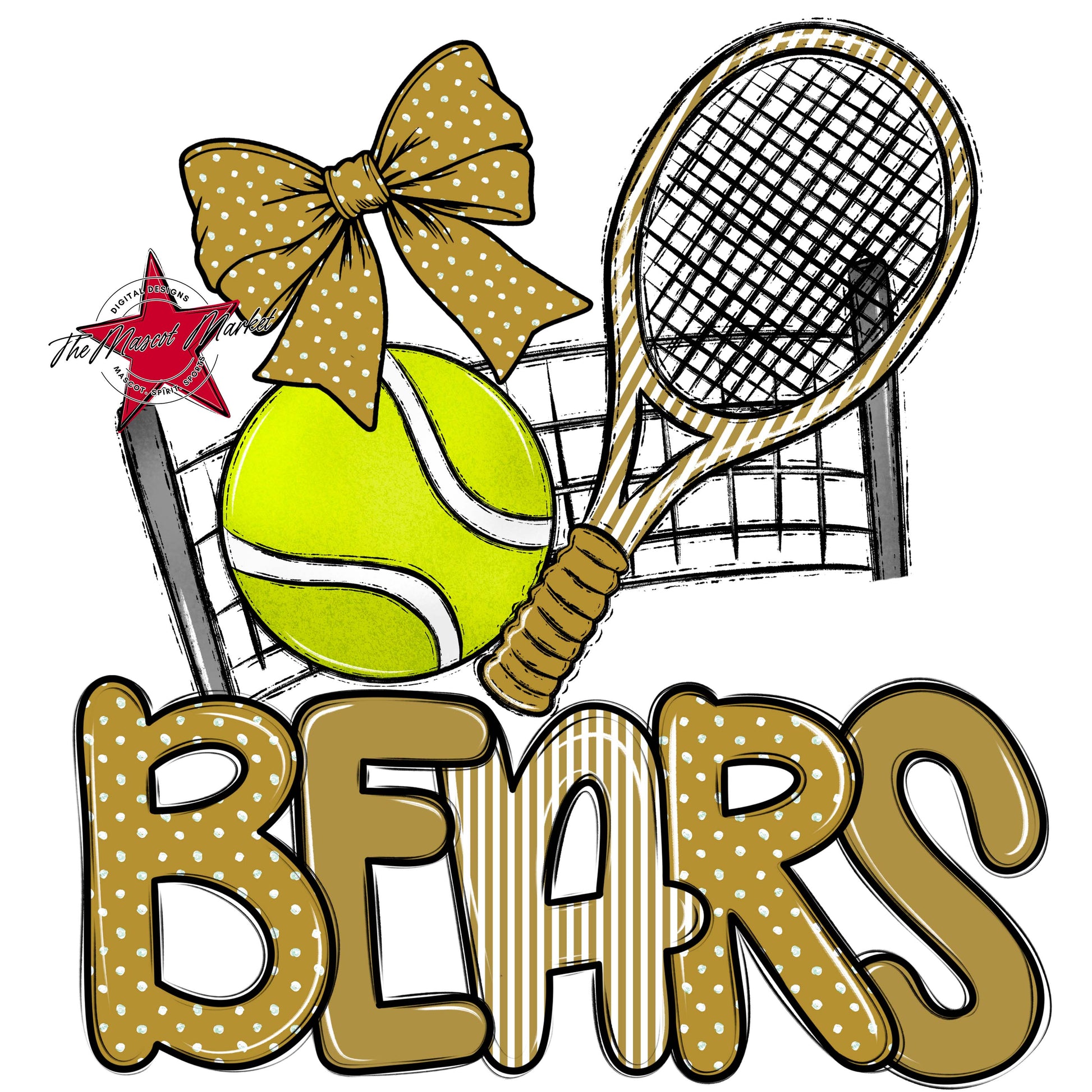 Bears Tennis Spirit Design-Gold