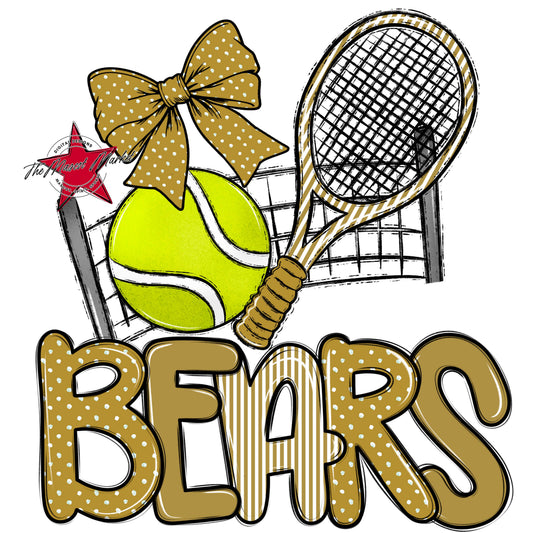 Bears Tennis Spirit Design-Gold