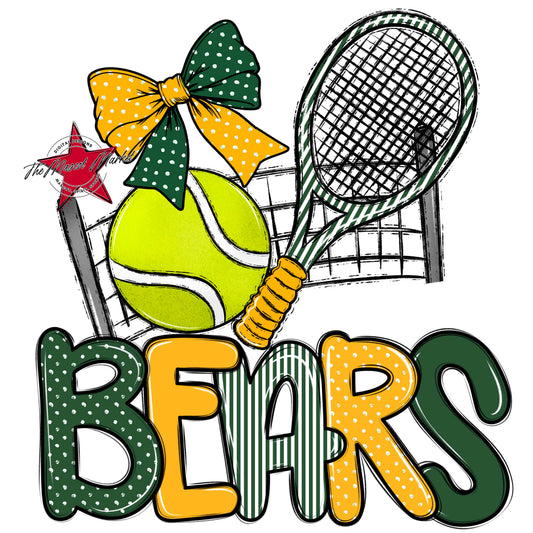 Bears Tennis Spirit Design-Green & Yellow
