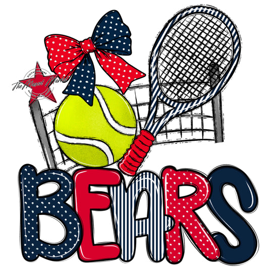 Bears Tennis Spirit Design-Navy & Red