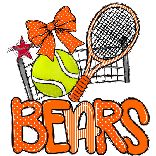 Bears Tennis Spirit Design-Orange