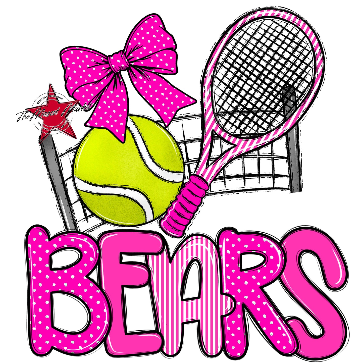 Bears Tennis Spirit Design-Pink