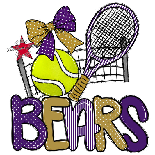 Bears Tennis Spirit Design-Purple & Gold