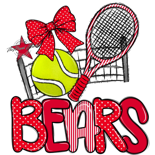 Bears Tennis Spirit Design-Red