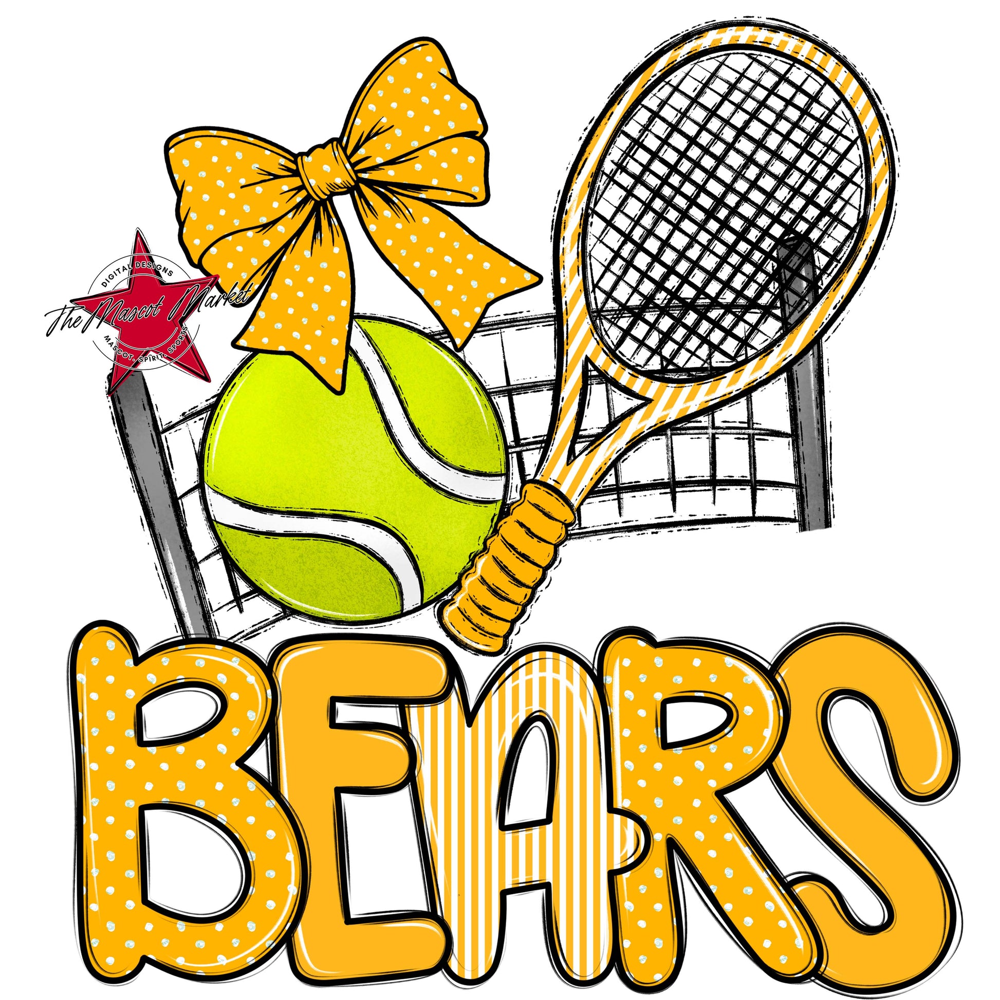 Bears Tennis Spirit Design-Yellow