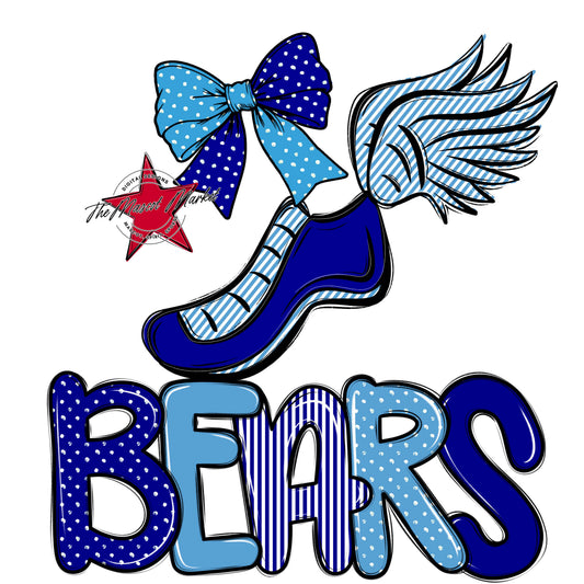 Bears Track Spirit Design-Blue & Carolina Blue
