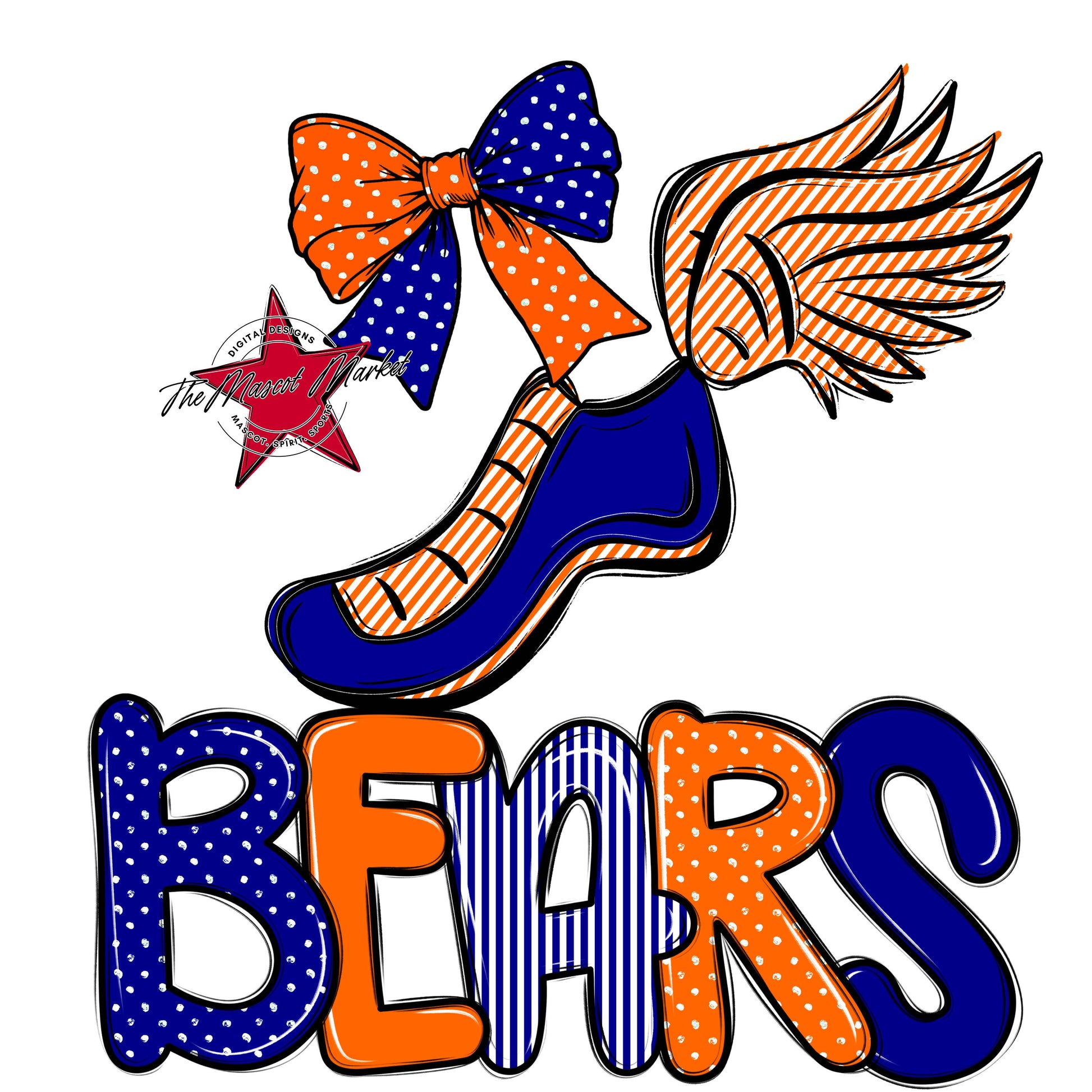 Bears Track Spirit Design-Blue & Orange