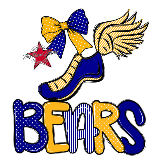 Bears Track Spirit Design-Blue & Yellow