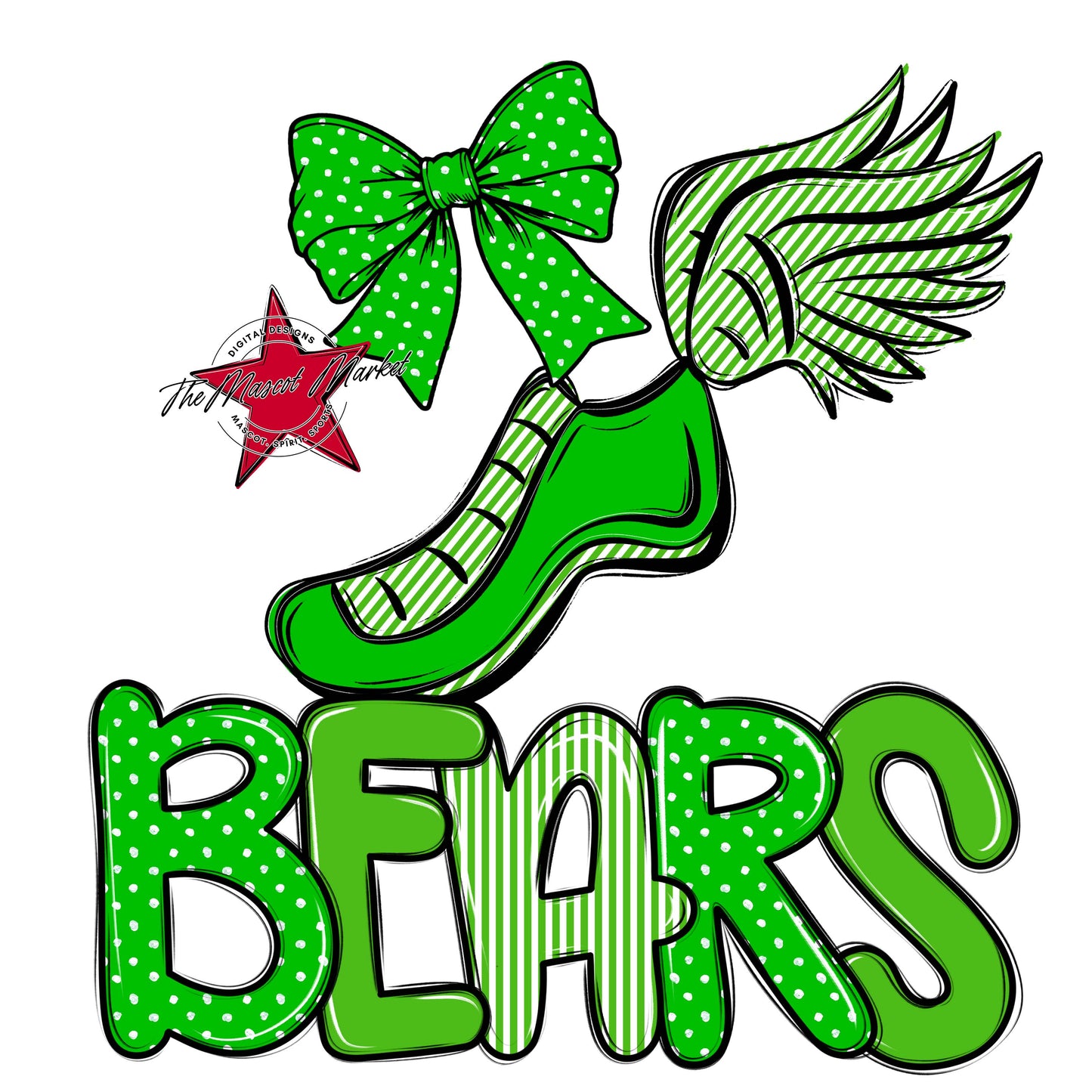Bears Track Spirit Design-Bright Green