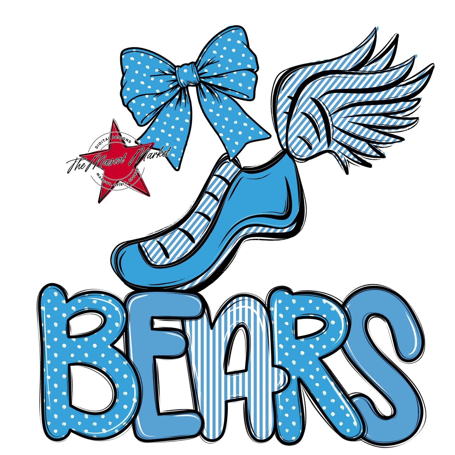 Bears Track Spirit Design-Carolina Blue