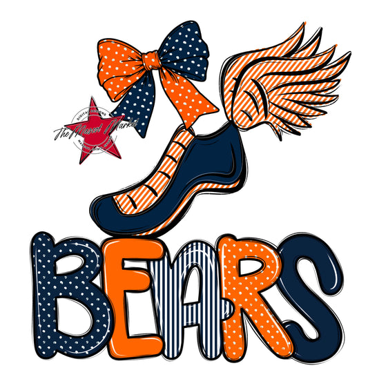 Bears Track Spirit Design-Navy & Orange
