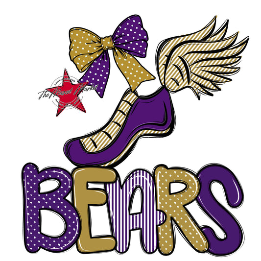 Bears Track Spirit Design-Purple & Gold