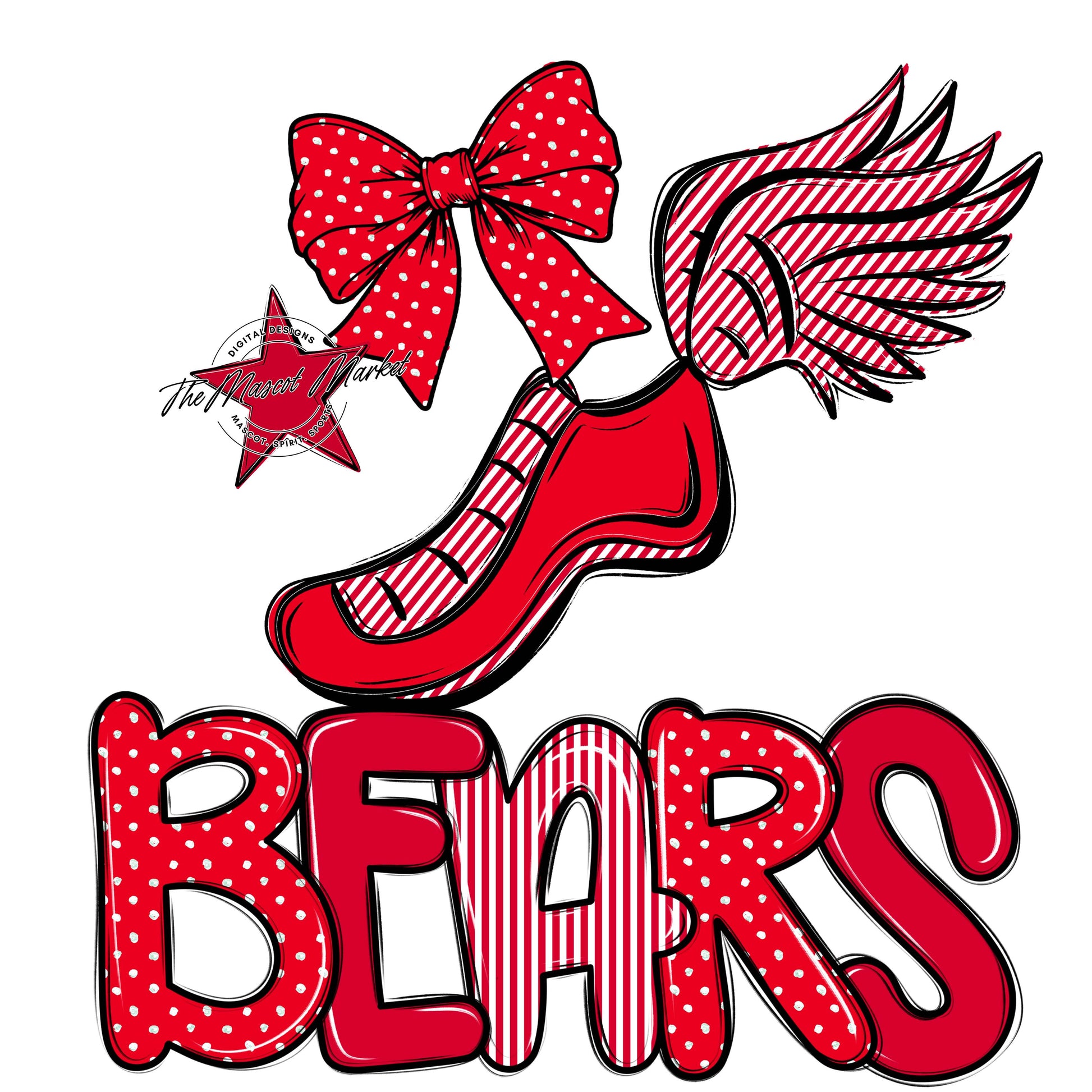 Bears Track Spirit Design-Red