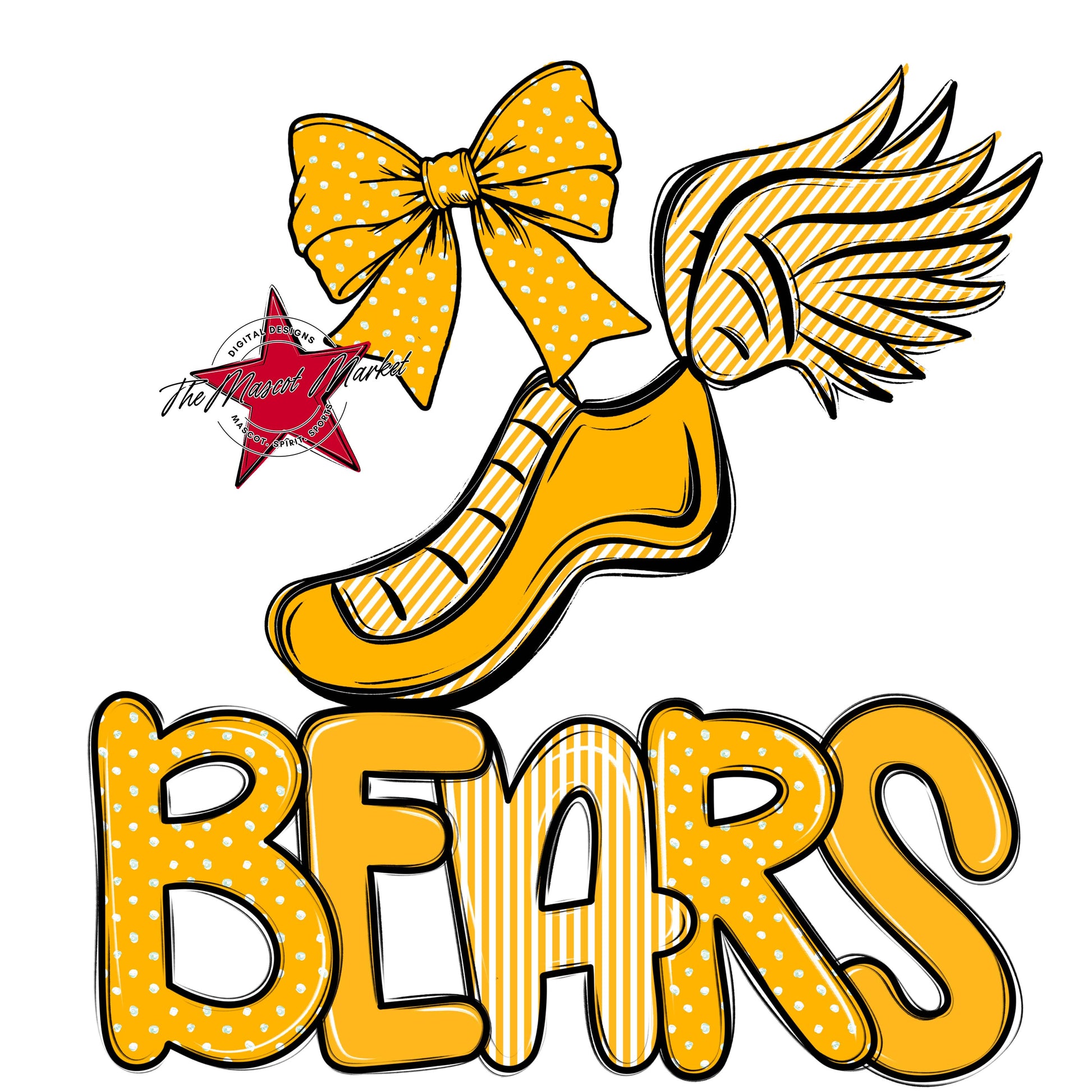 Bears Track Spirit Design-Yellow