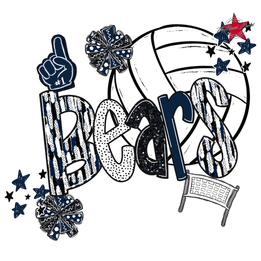 Bears Volleyball Scrape-Navy