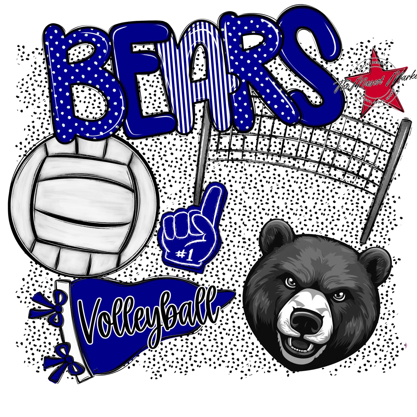 Bears Volleyball Spirit-Blue