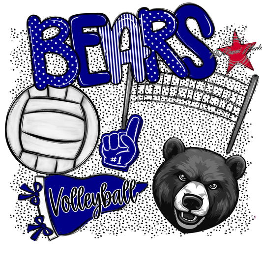 Bears Volleyball Spirit-Blue