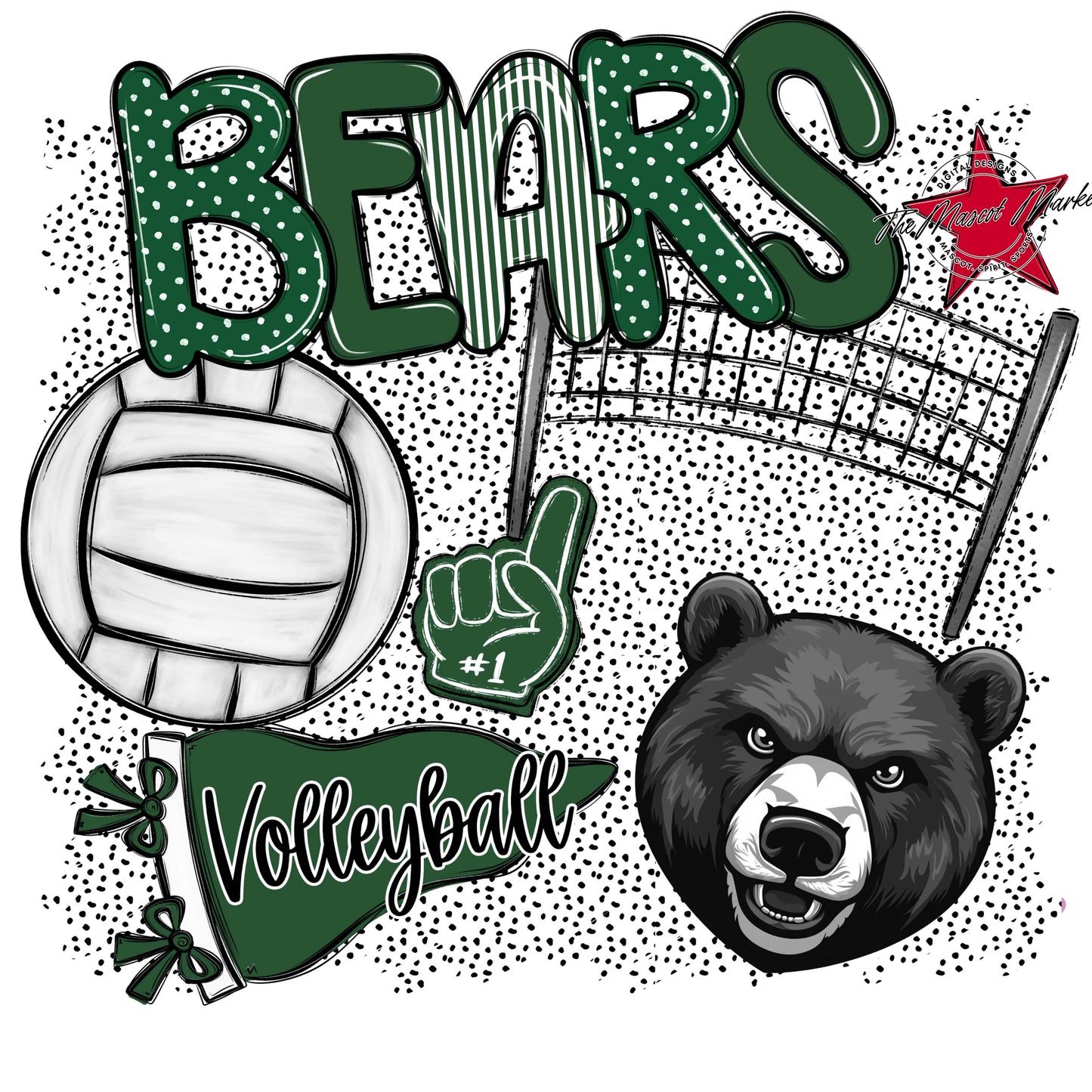 Bears Volleyball Spirit-Green