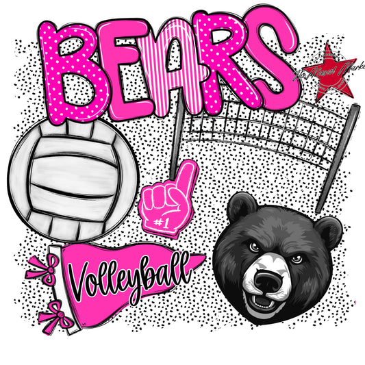 Bears Volleyball Spirit-Pink