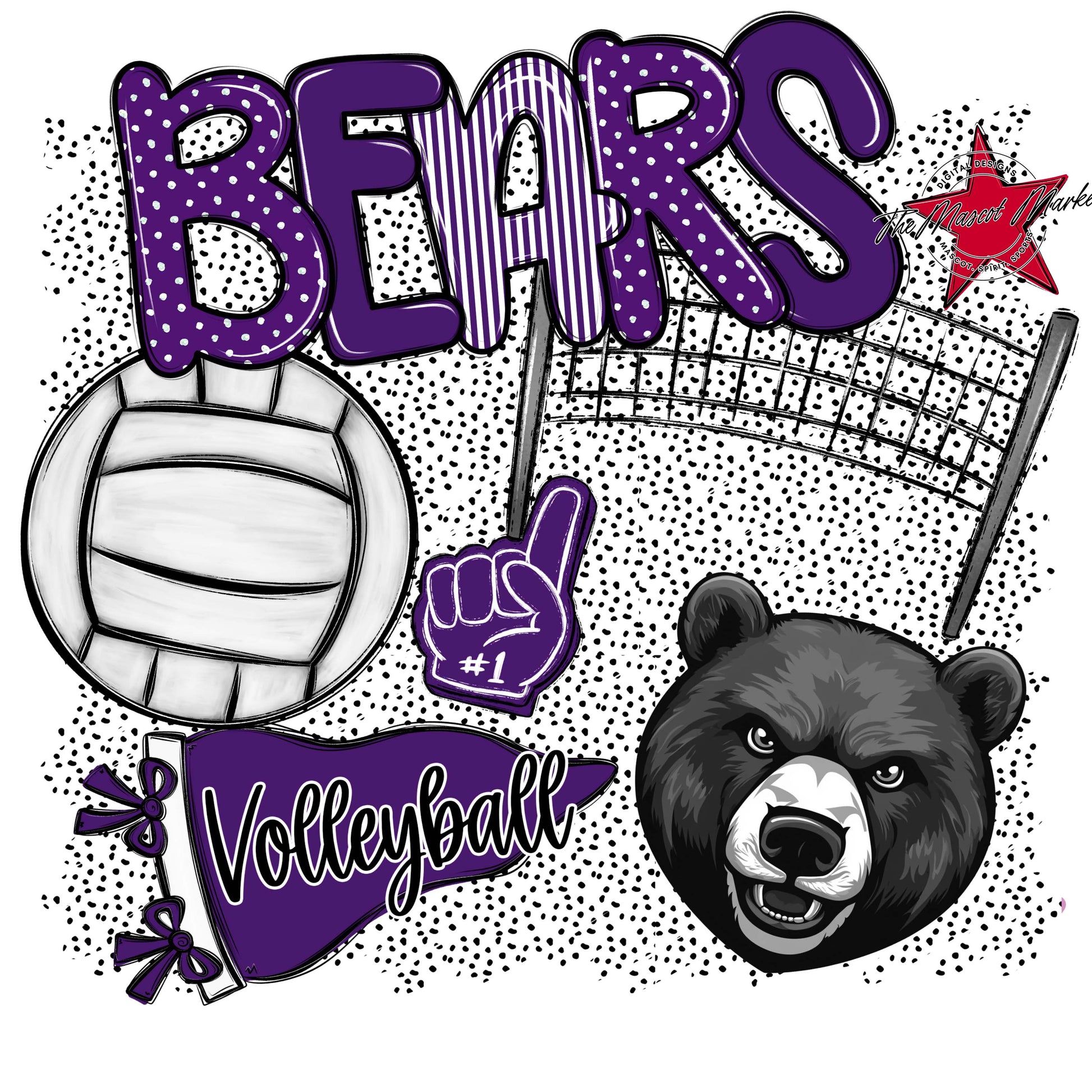 Bears Volleyball Spirit-Purple