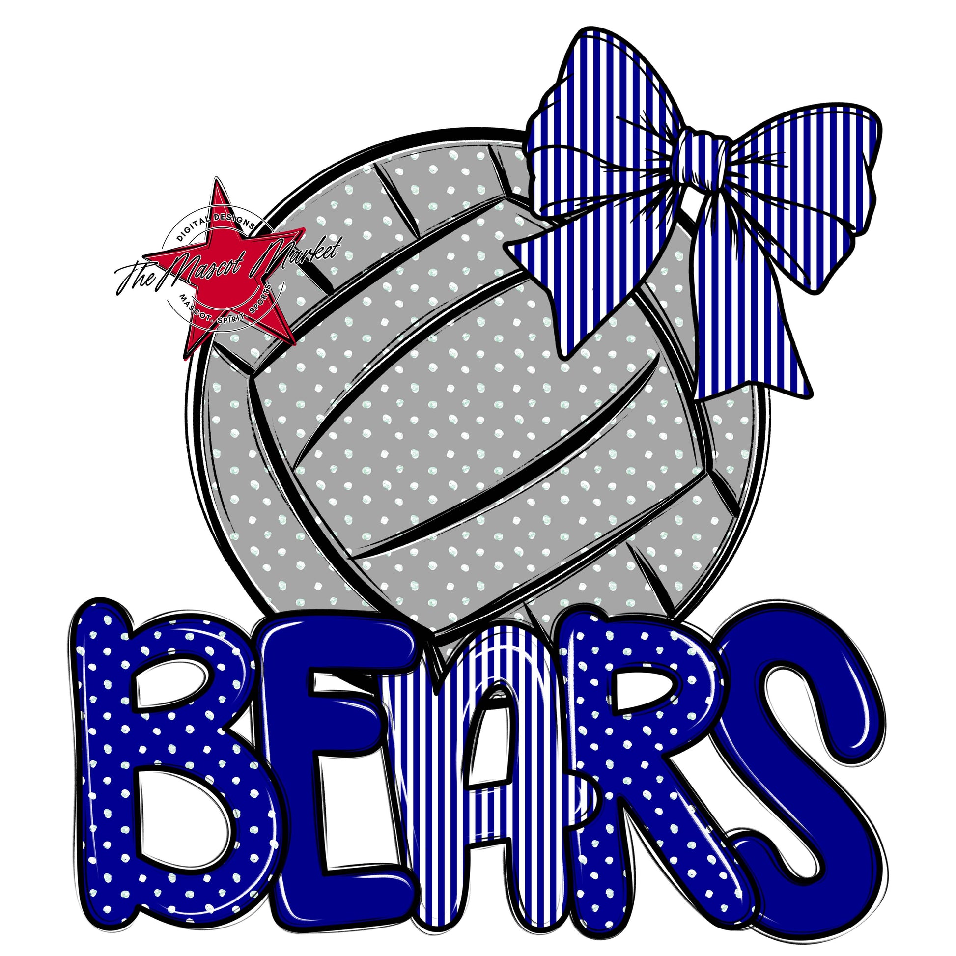Bears Volleyball Spirit Design-Blue