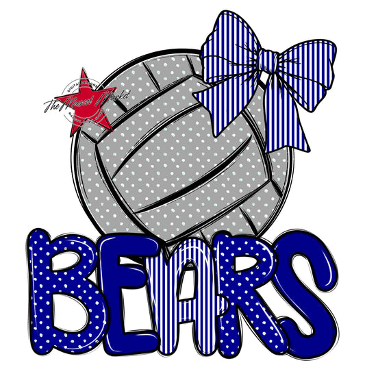 Bears Volleyball Spirit Design-Blue