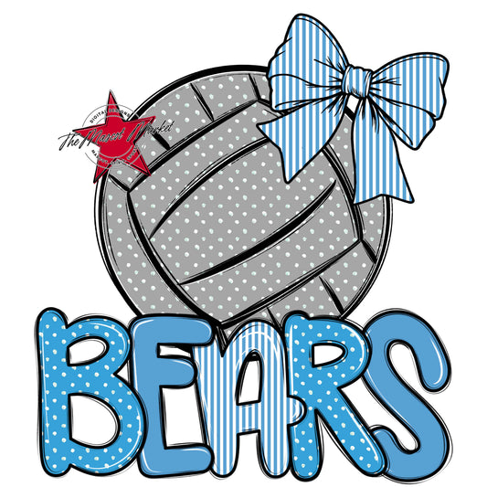 Bears Volleyball Spirit Design-Carolina Blue