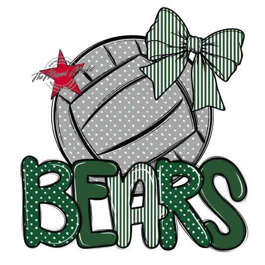 Bears Volleyball Spirit Design-Green