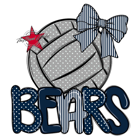 Bears Volleyball Spirit Design-Navy