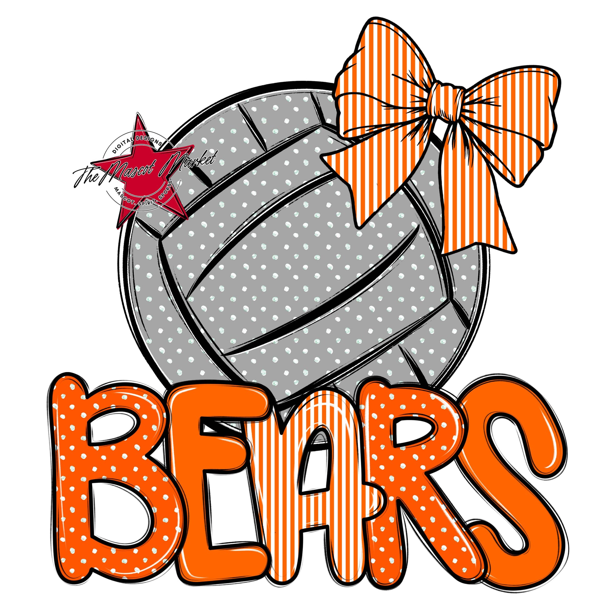 Bears Volleyball Spirit Design-Orange
