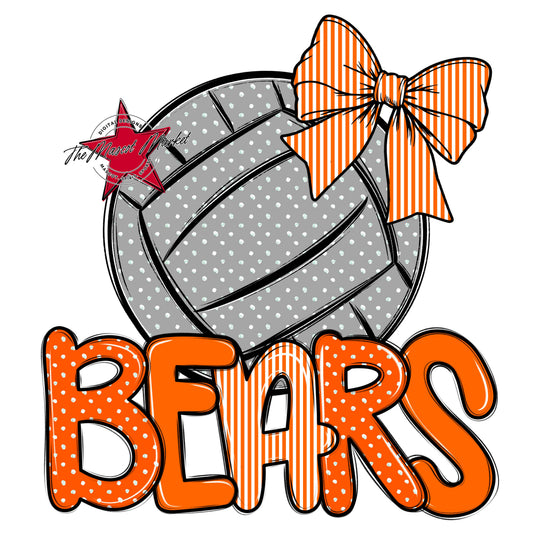 Bears Volleyball Spirit Design-Orange
