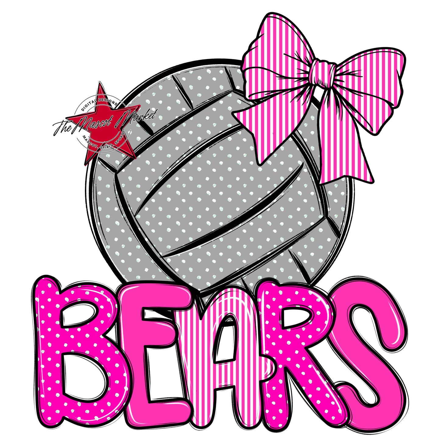 Bears Volleyball Spirit Design-Pink