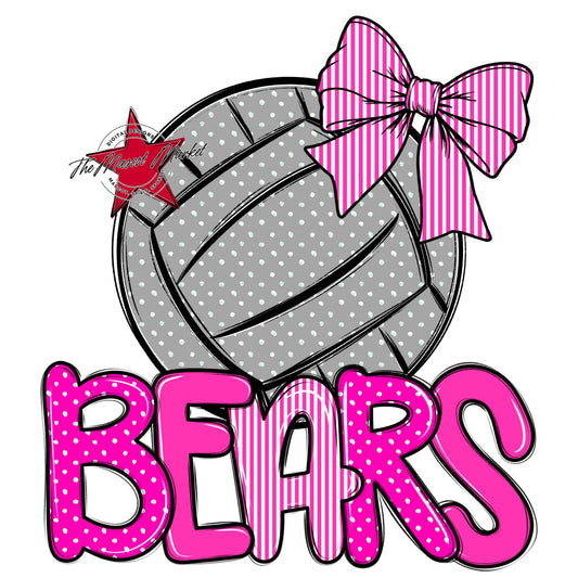 Bears Volleyball Spirit Design-Pink