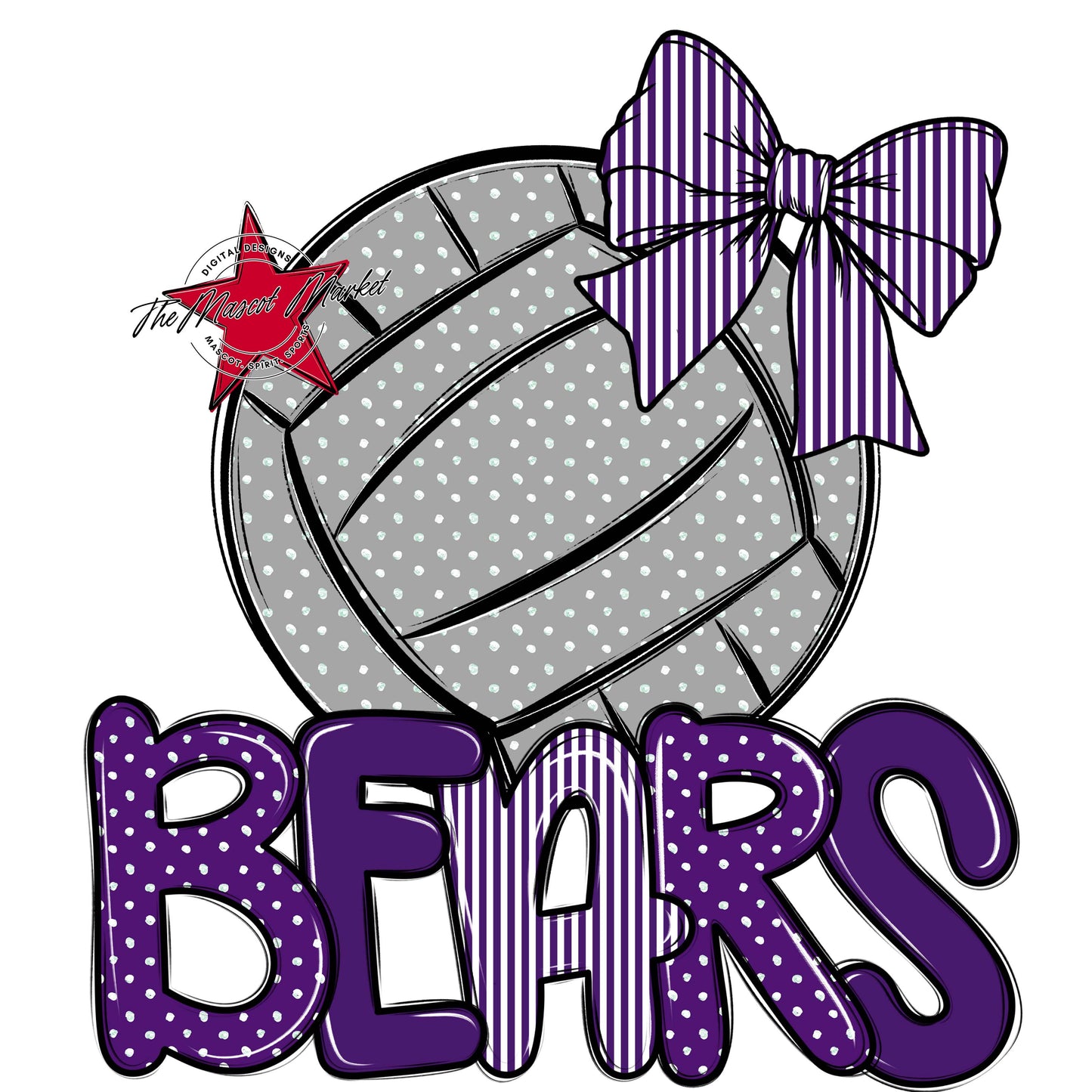 Bears Volleyball Spirit Design-Purple