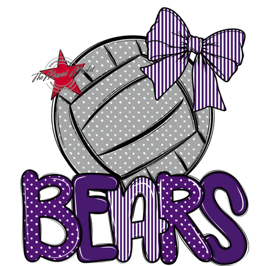 Bears Volleyball Spirit Design-Purple