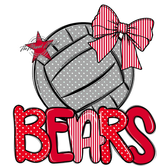 Bears Volleyball Spirit Design-Red