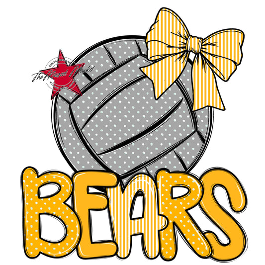 Bears Volleyball Spirit Design-Yellow